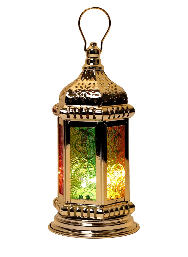 Trentor Decorative Ramadan Lantern for Ramadan Decorations for Table, Wall, Outdoor & Eid Decor, Lights Decorative Indoor Outdoor Battery Operated 11.5x11.5x25 CM - Image 1